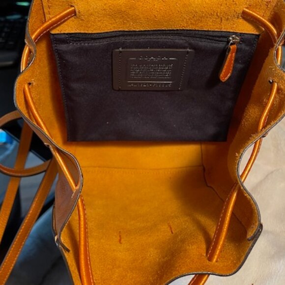 COACH, EUC MINI ORANGE PEBBLED LEATHER BACKPACK - Picture 9 of 14